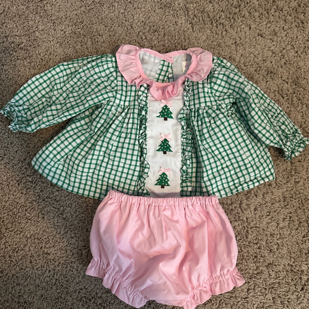 Green and Pink Baby Outfit